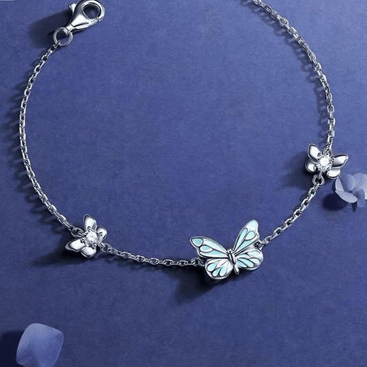 🎁 Blue Butterfly - 925 Silberarmband (100% off)